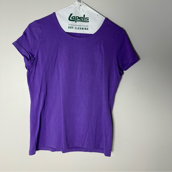 Kim Rogers Tops - EUC Womens Kim Rogers Petite Small S Short Sleeve Shirt Blouse Top Purple